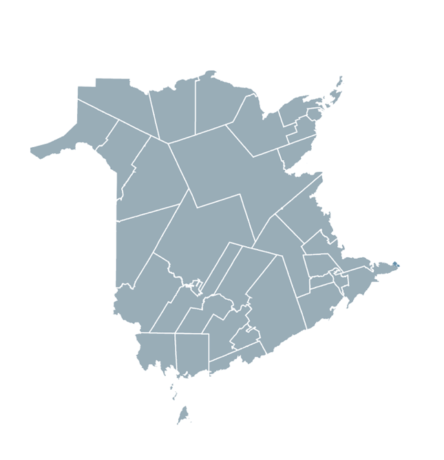 New brunswick area on map